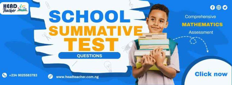 3rd Term Mathematics Summative Test Questions (Basic 4)